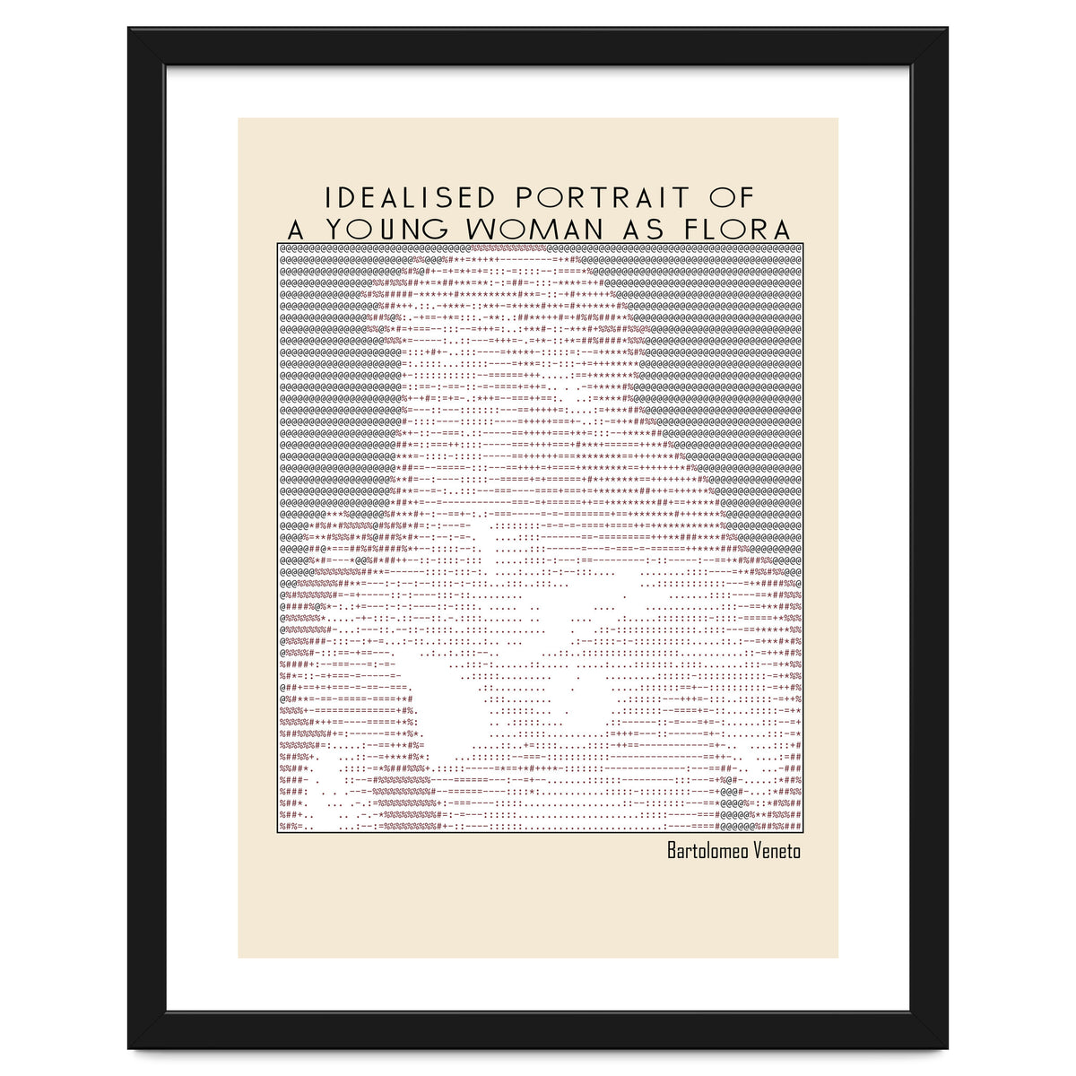 Idealised Portrait of a Young Woman as Flora – Bartolomeo Veneto (ascii art)