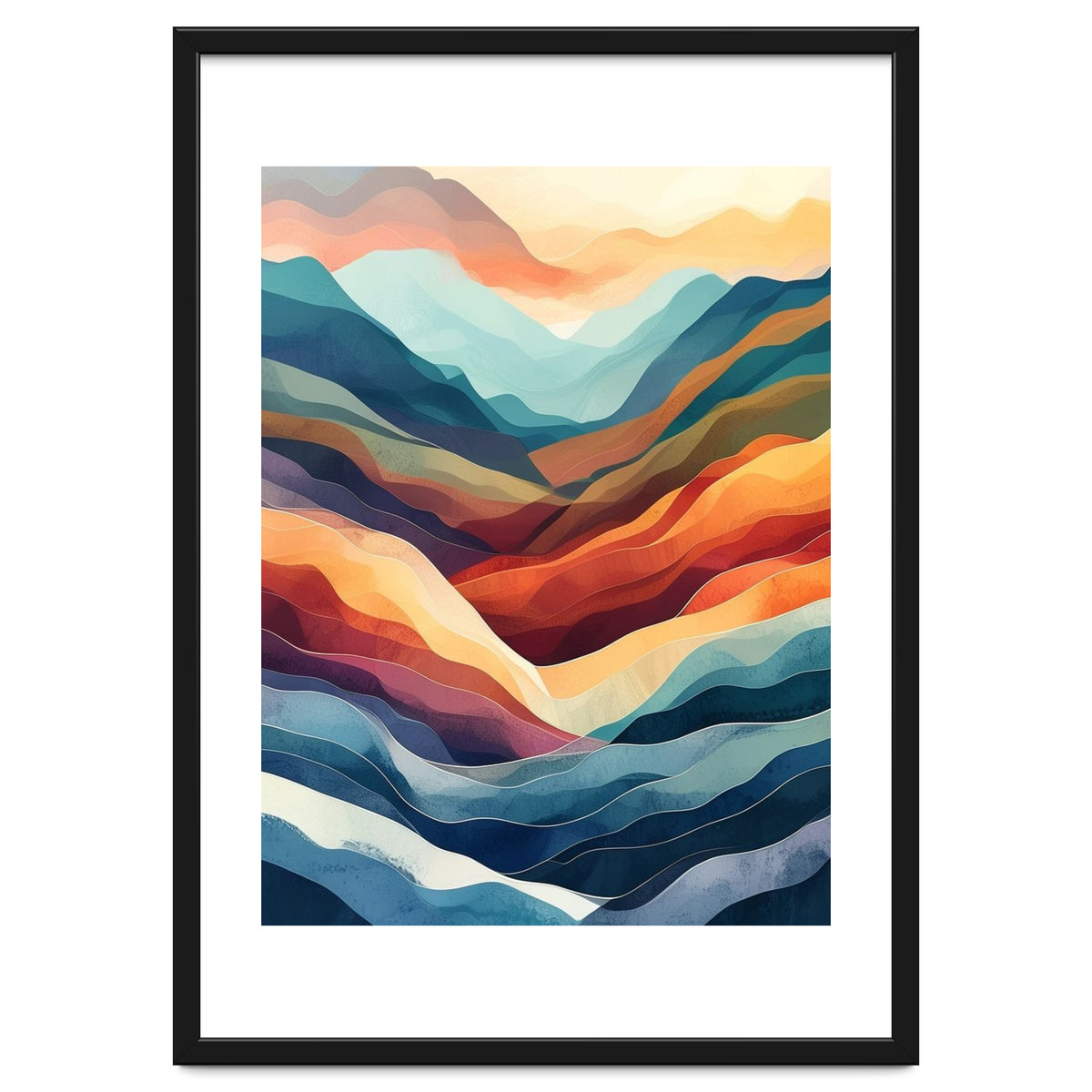 Abstract Ethereal Mountain Landscape