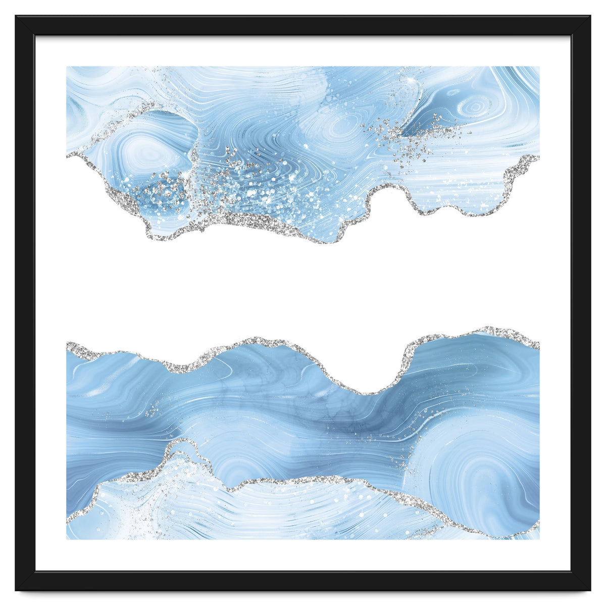 Blue & Silver Agate Glitter Texture 07