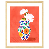 The Flowerpot, Floral Nature Watercolor Painting, Eclectic Bohemian Blossom Plants, Maximalism Contemporary Boho thumbnail