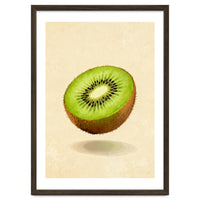 Kiwi Slice, Watercolor Fruit, Fresh Green Art