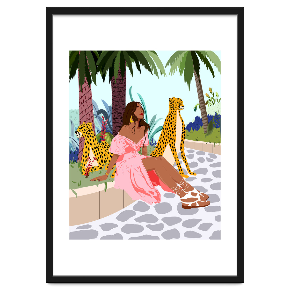 Spirit Animal, Cheetah, Leopard, Tiger Wildlife, Tropical Jungle Wild Cat Animals, Bohemian Woman Travel Garden Nature