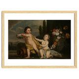 German Master (18th Century) – Two Putti with Garlands of Flowers thumbnail