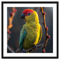 Close Up Of A Colorful Jenday Conure