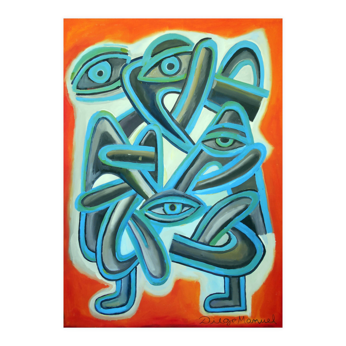 Graffiti Con Ojos Y Lenguas (Print Only)