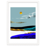 Duality & Intention, Abstract Nature Landscape Adventure Painting, Travel Mountains Sun Sky Scandinavian Clouds thumbnail