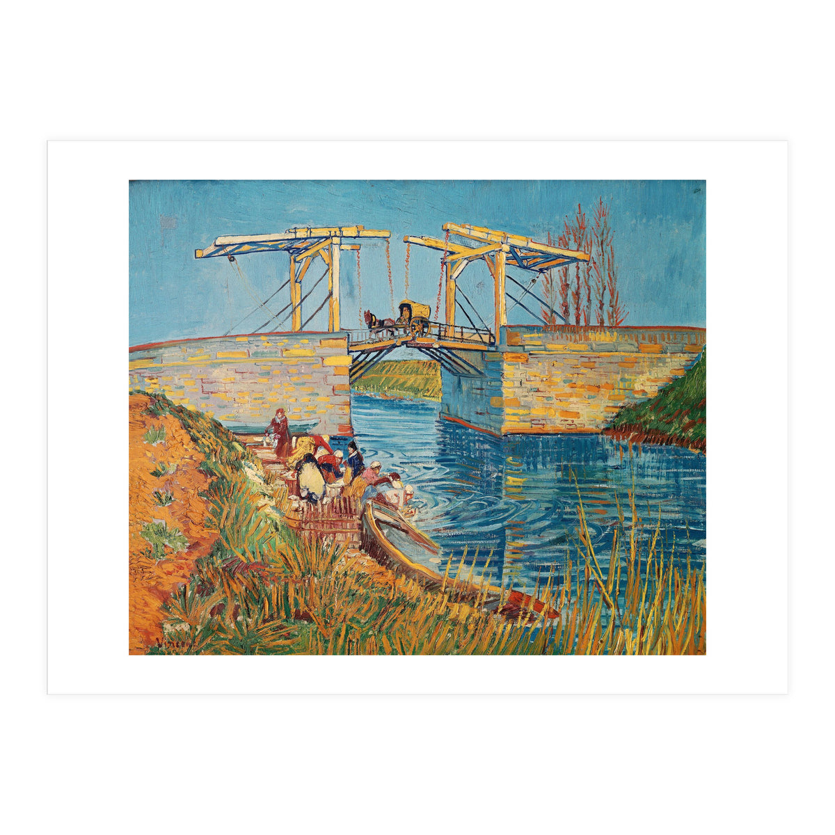 Drawbridge at Arles with a group of washerwomen (pont de Langlois, Arles, France). (Print Only)