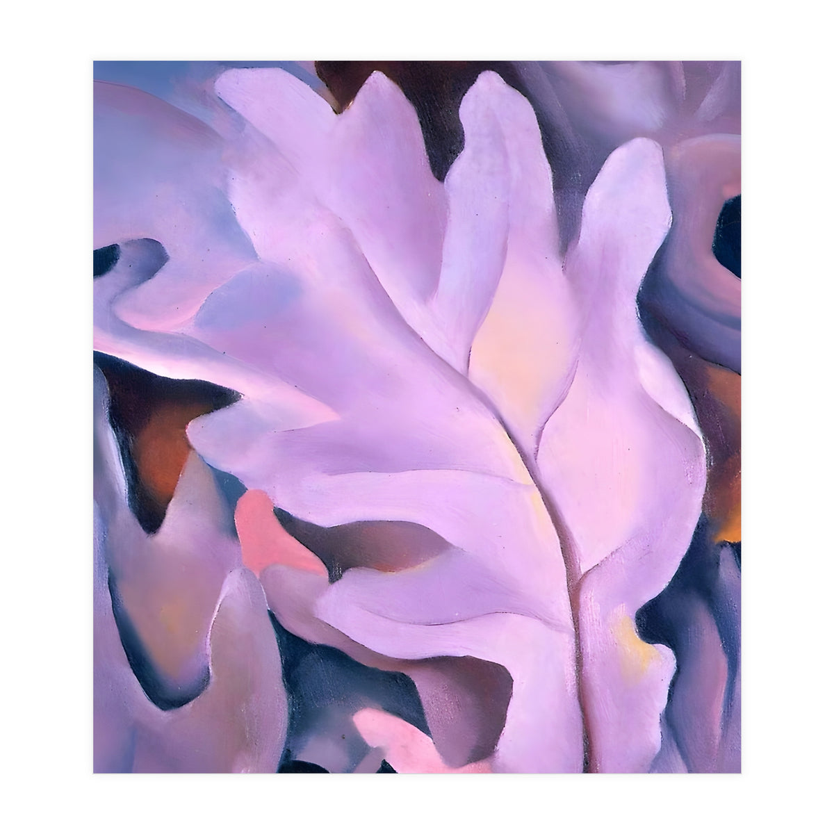 Georgia O’Keeffe – Purple Leaves (1922) | Elegant Botanical Modernist Composition in Rich Violet Tones (Print Only)