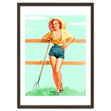 Pinup Country girl Posing With Pitchfork thumbnail