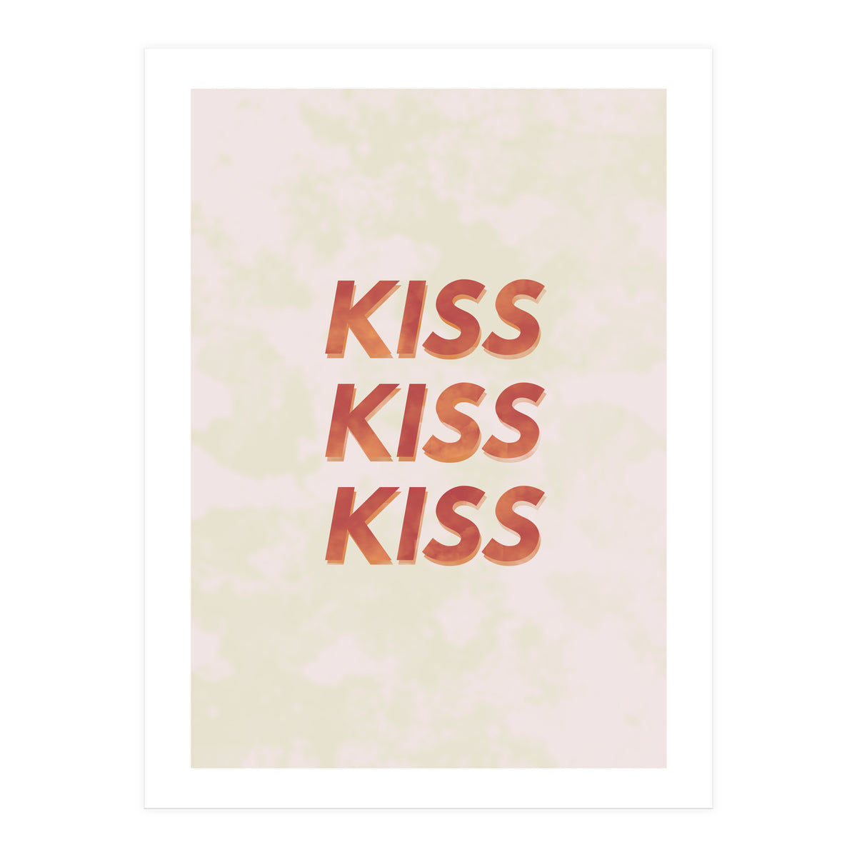 Kiss Kiss Kiss Love Typography (Print Only)