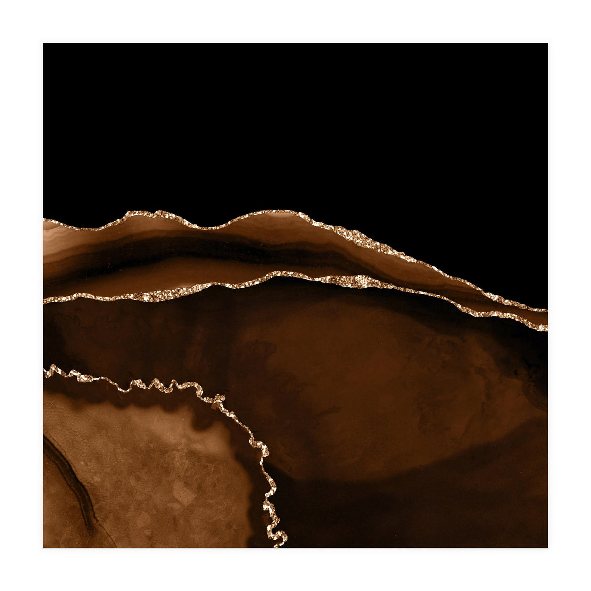 Brown & Gold Agate Texture 05 (Print Only)