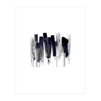 Abstract Watercolor Stripes Minimal Black (Print Only)