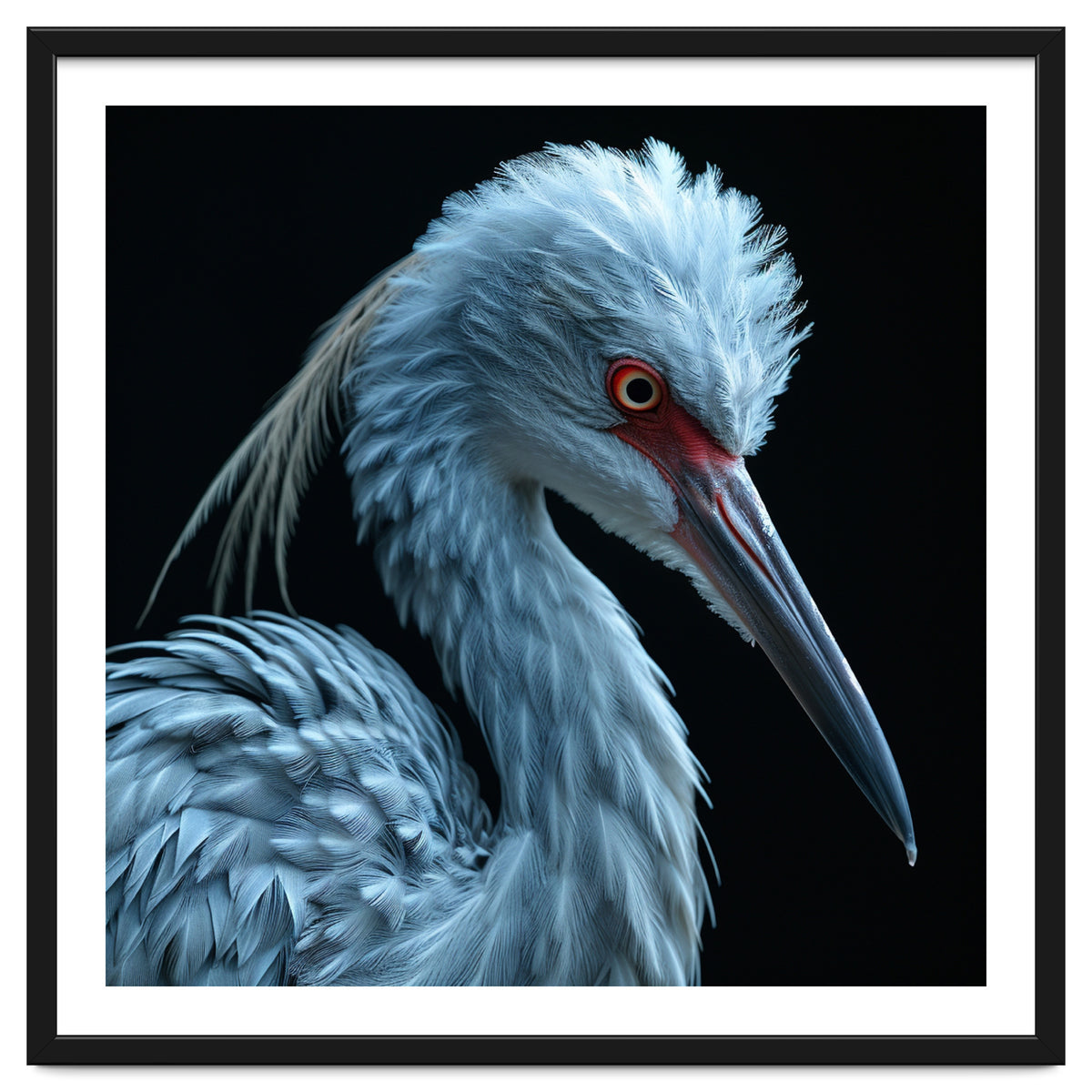 Striking Portrait Of A Blue Heron Bird