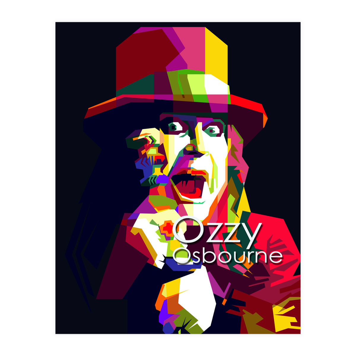 Ozzy Osbourne Metal Classic Rock Pop Art WPAP   	 (Print Only)