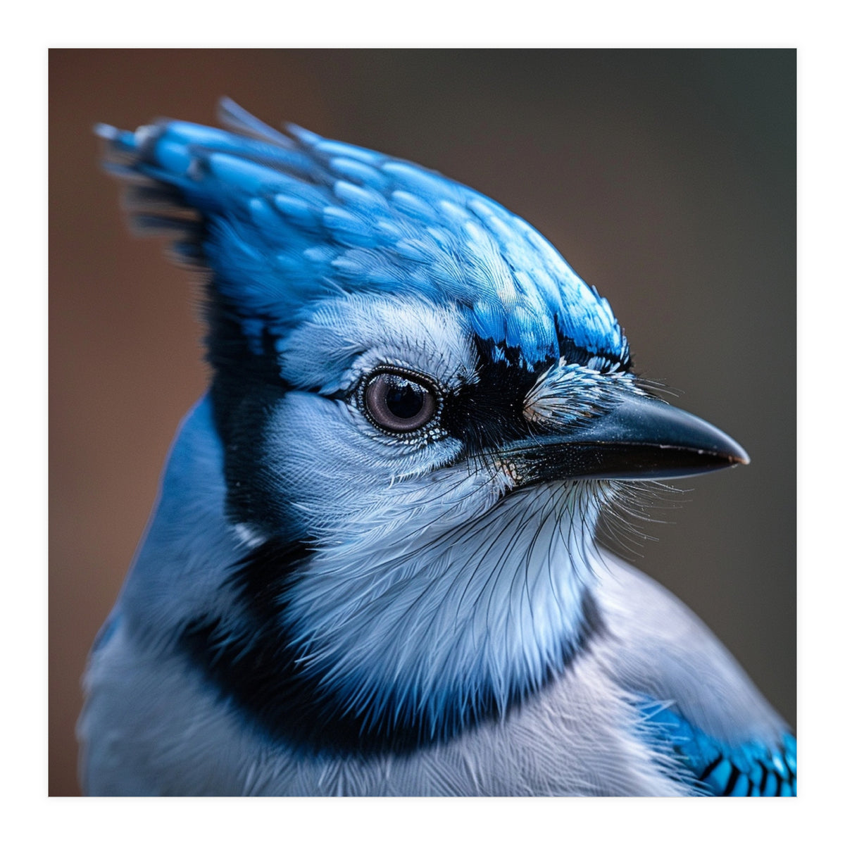 Close Up Portrait Of A Blue Jay Bird (Print Only)