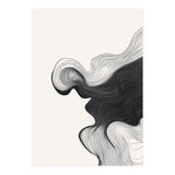 Abstract Black And White Wavy Lines Flowing Organic Shape (Print Only) thumbnail