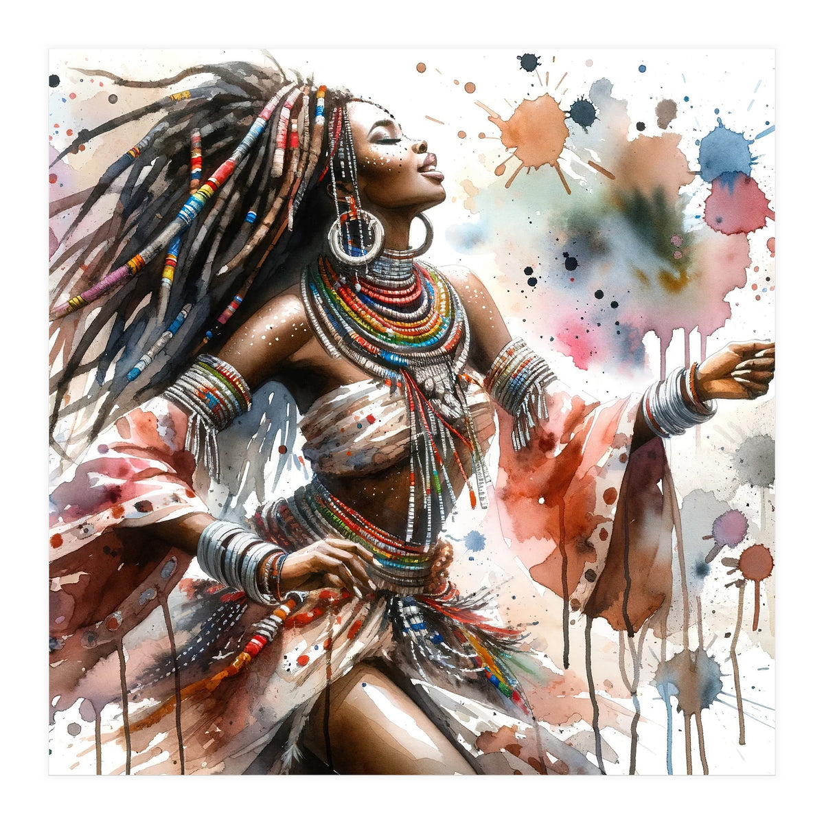 Skyward Beadwork Dancer Portrait (Print Only)