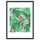 The Tropics | Jungle Botanical Bird of Paradise Illustration | Forest Palm Monstera Banana Leaves thumbnail