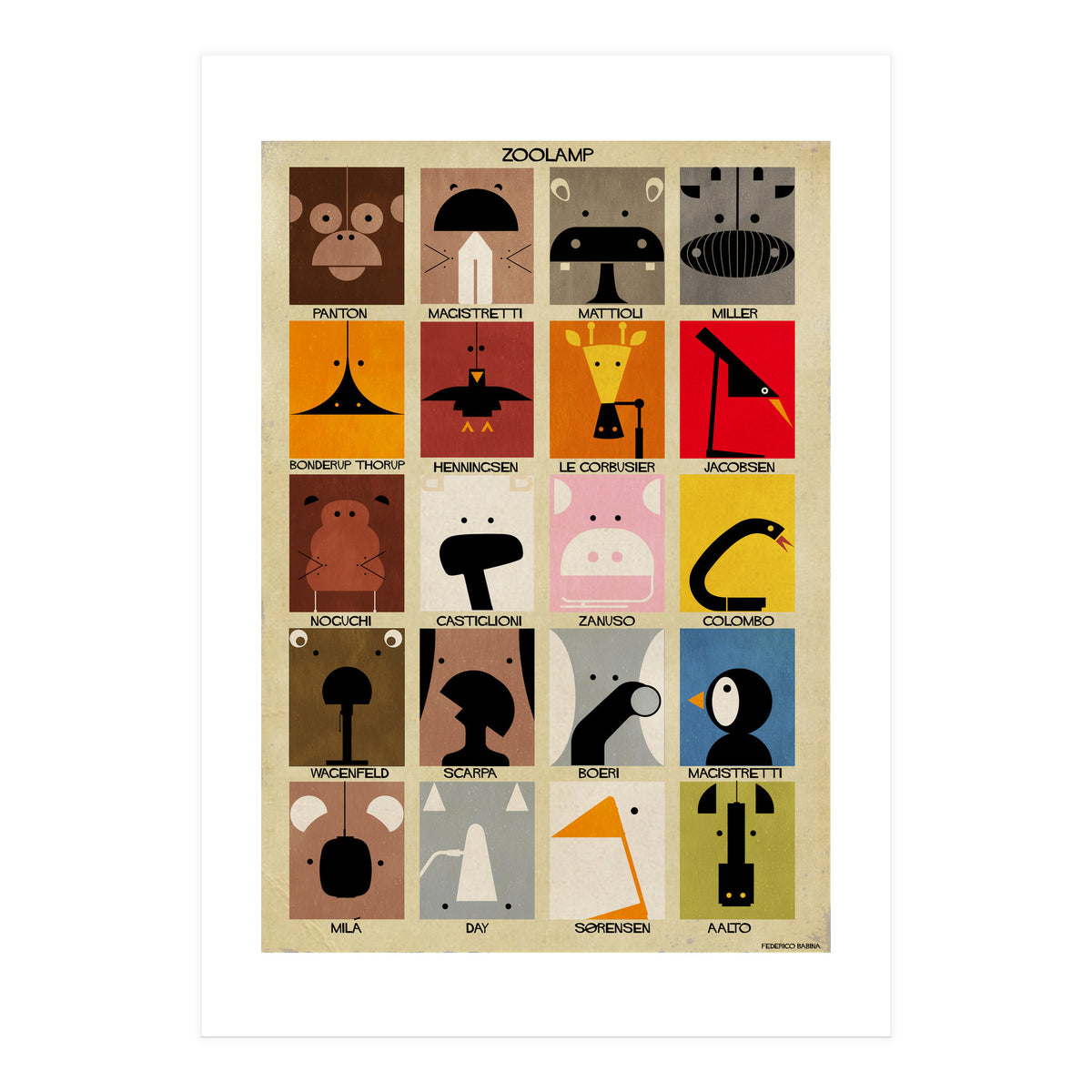 Zoo Lamp Animals (Print Only)