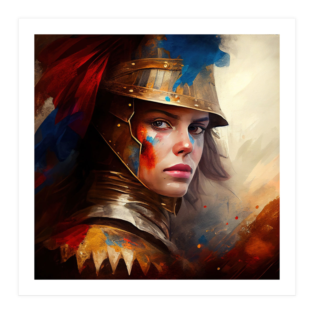 Powerful Medieval Warrior Woman #4 (Print Only)