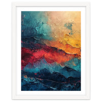 Abstract Textured Mountain Landscape