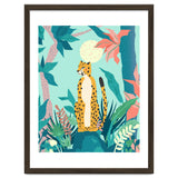 Leopard Forest, Pastel Tropical Jungle Nature Botanical, Moon Eclectic Colorful Wild Animals Boho thumbnail