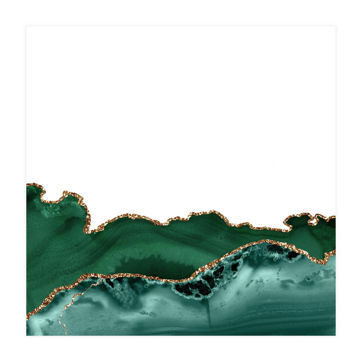 Emerald & Gold Agate Texture 12 (Print Only)