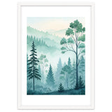 Ethereal Misty Pine Forest Watercolor Art thumbnail