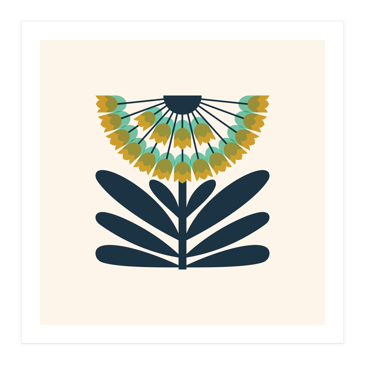 Green Retro Allium (Print Only)