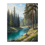 Serene Alpine Forest River Landscape (Print Only) thumbnail