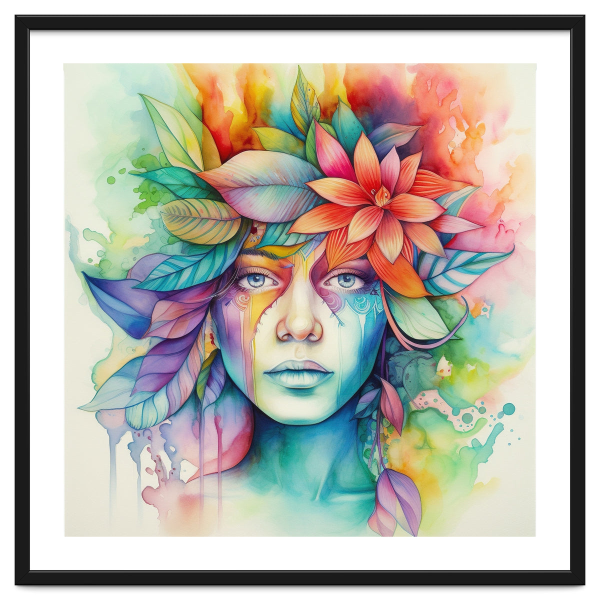 Watercolor Tropical Woman #2