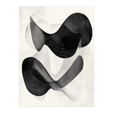 Abstract Black And White Flowing Organic Shapes With Texture (Print Only) thumbnail