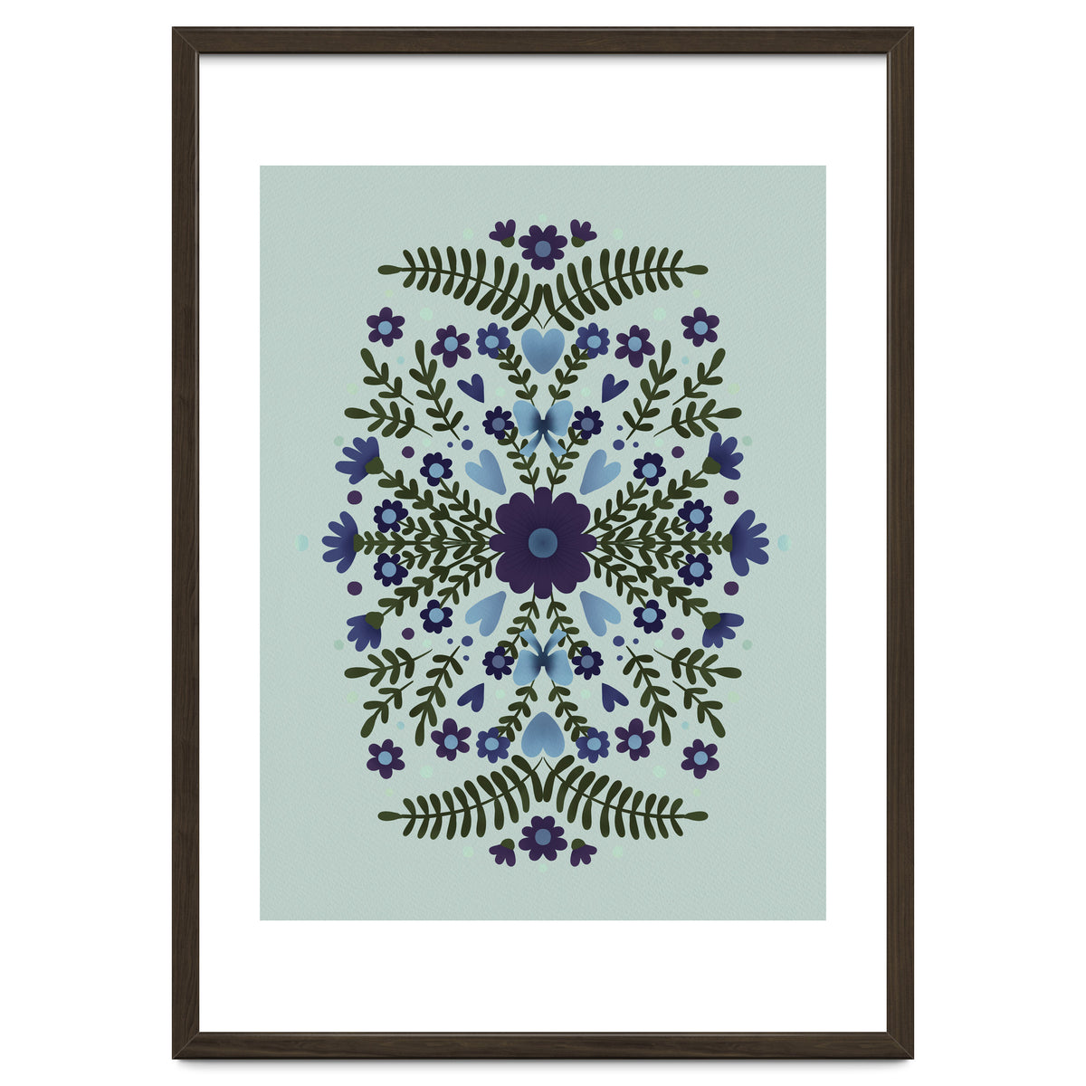 Flowers And Bows Blue And Green