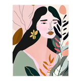 Reinvent, Beautiful Woman Girl Pastel Line Art, Minimal Botanical Nature Portrait, Modern Bohemian Drawing Nomadic Summer Self Love (Print Only) thumbnail