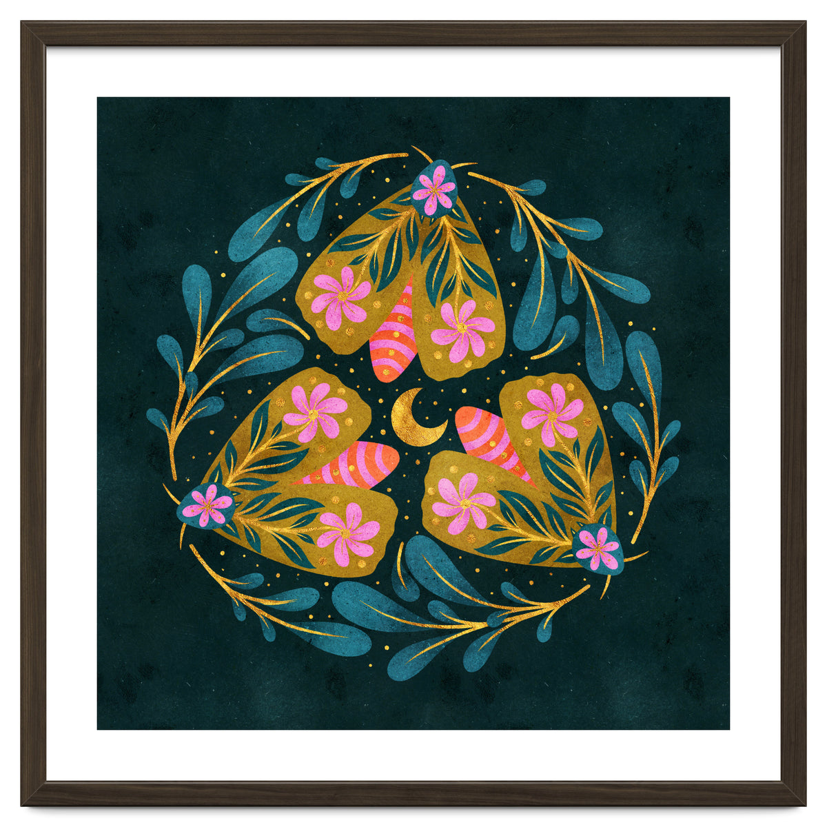 Floral Moths and Moon