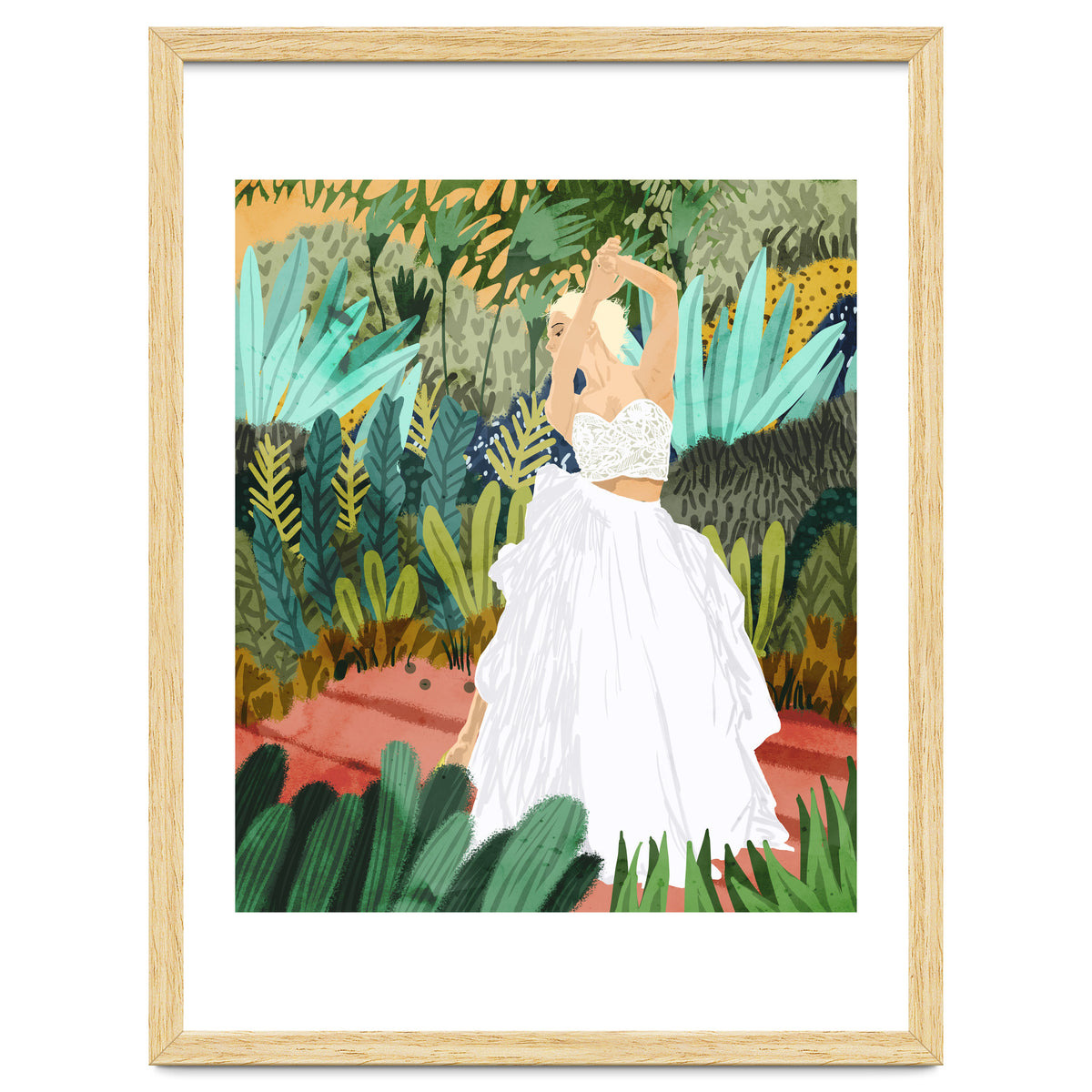 Forest Bride | Jungle Wedding Painting | Travel Solo | Blonde Woman Dancing Joy