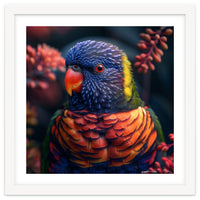 Vibrant Rainbow Lorikeet Parrot Close Up Portrait
