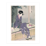 Kitagawa Utamaro (Copy) / 'Mujer sentada en una veranda', ca.  1798; 20th century, Japanese School. (Print Only) thumbnail
