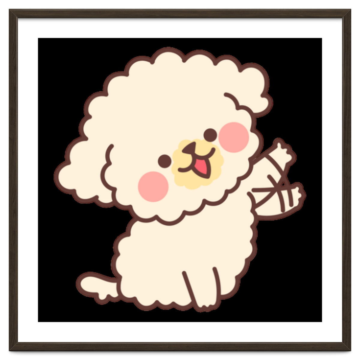 Cute Dog Happily Waving His Paw