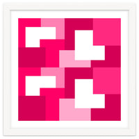 Pink Abstract Square Tiles