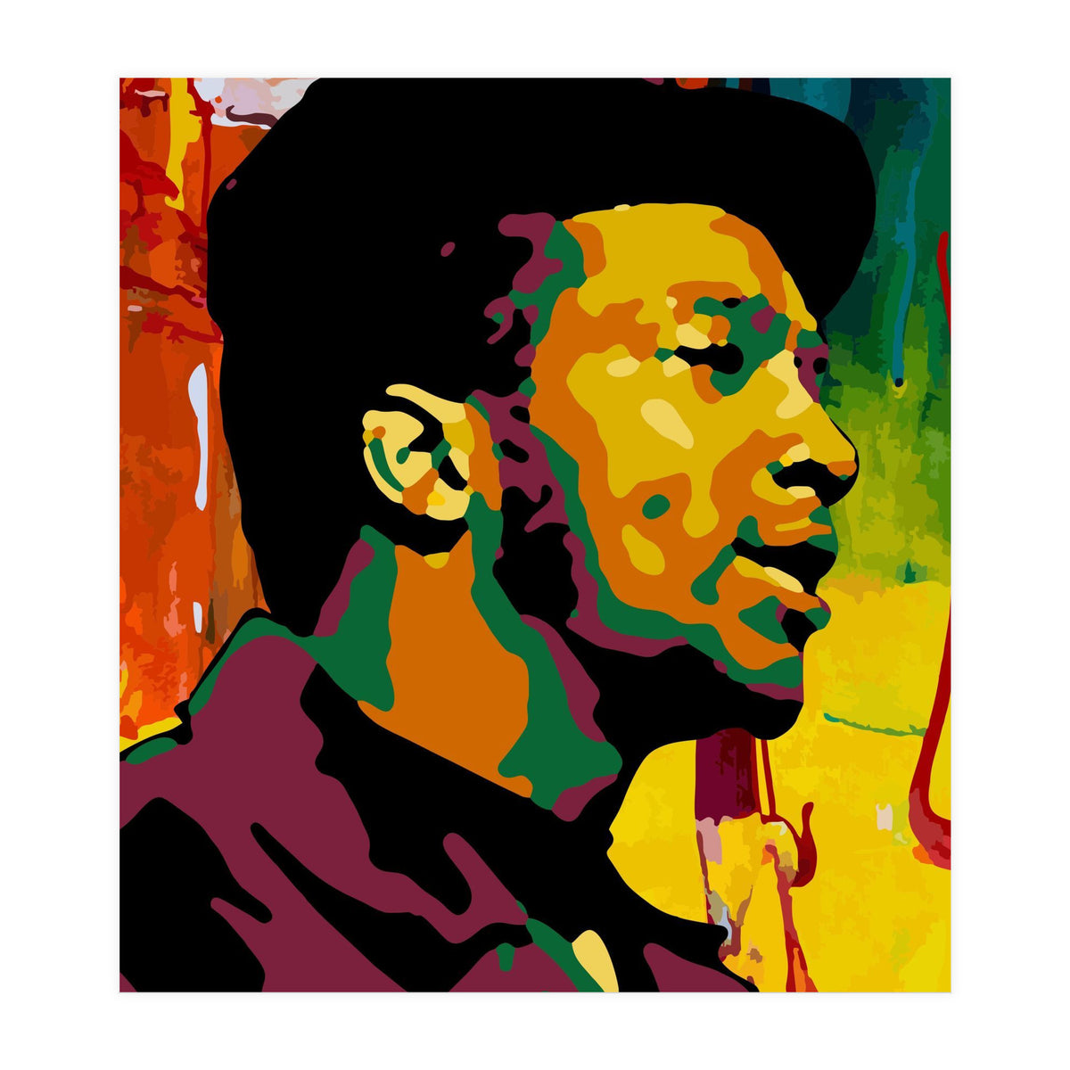 Fred Hampton Colorful Abstract Art (Print Only)