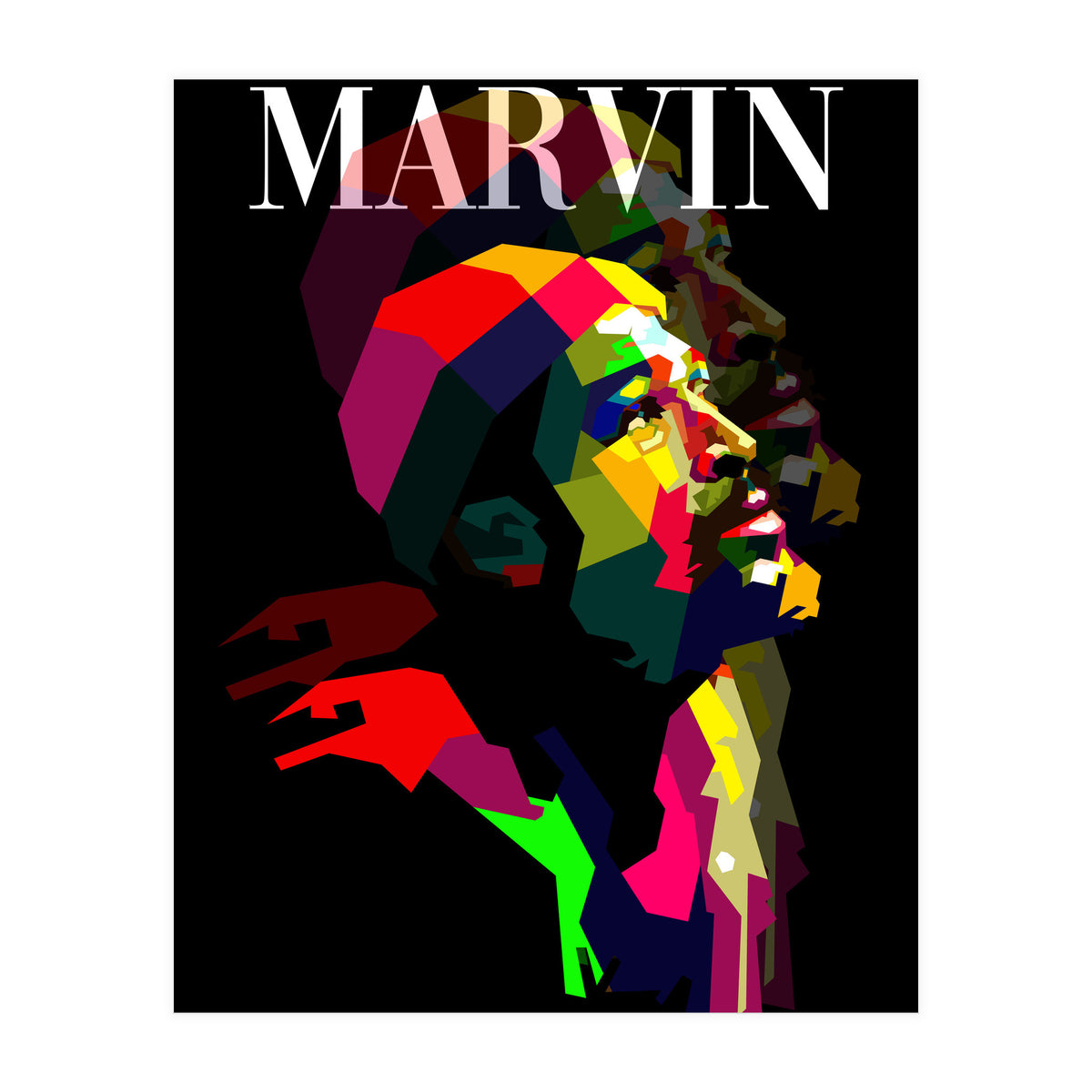 Marvin Gaye RNB Singer Pop Art WPAP (Print Only)
