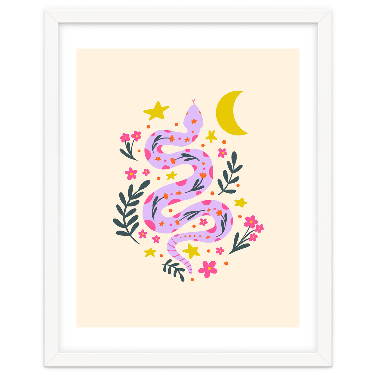 Lunar Snake  - lavander and cream