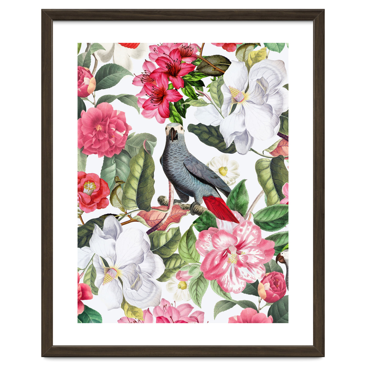 Vintage Cockatoo in Flower Jungle