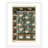 The water lily, Nelumbo lutea, in wallpaper and tile patterns. Lithograph by Verneuil. thumbnail