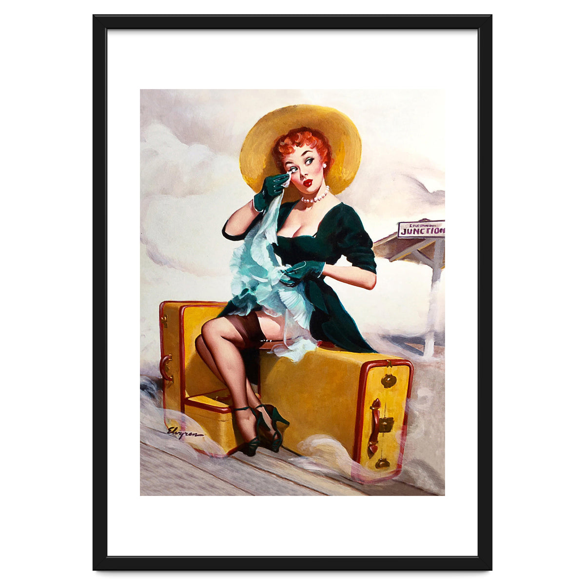 Pinup Sexy Girl Left At The Bus Station