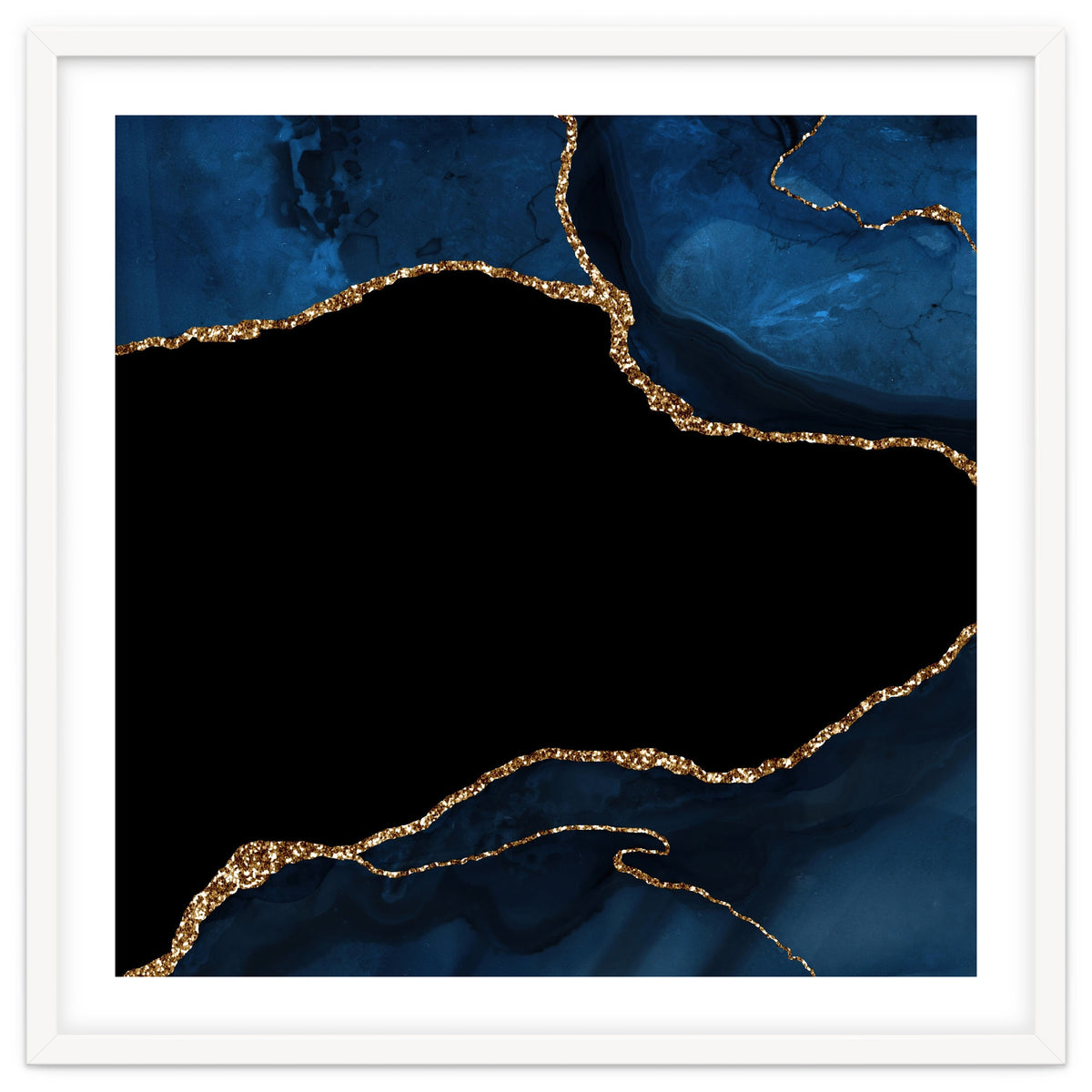 Navy & Gold Agate Texture 04