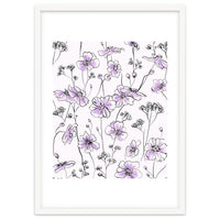 Wild Roses Floral Pattern - Purple