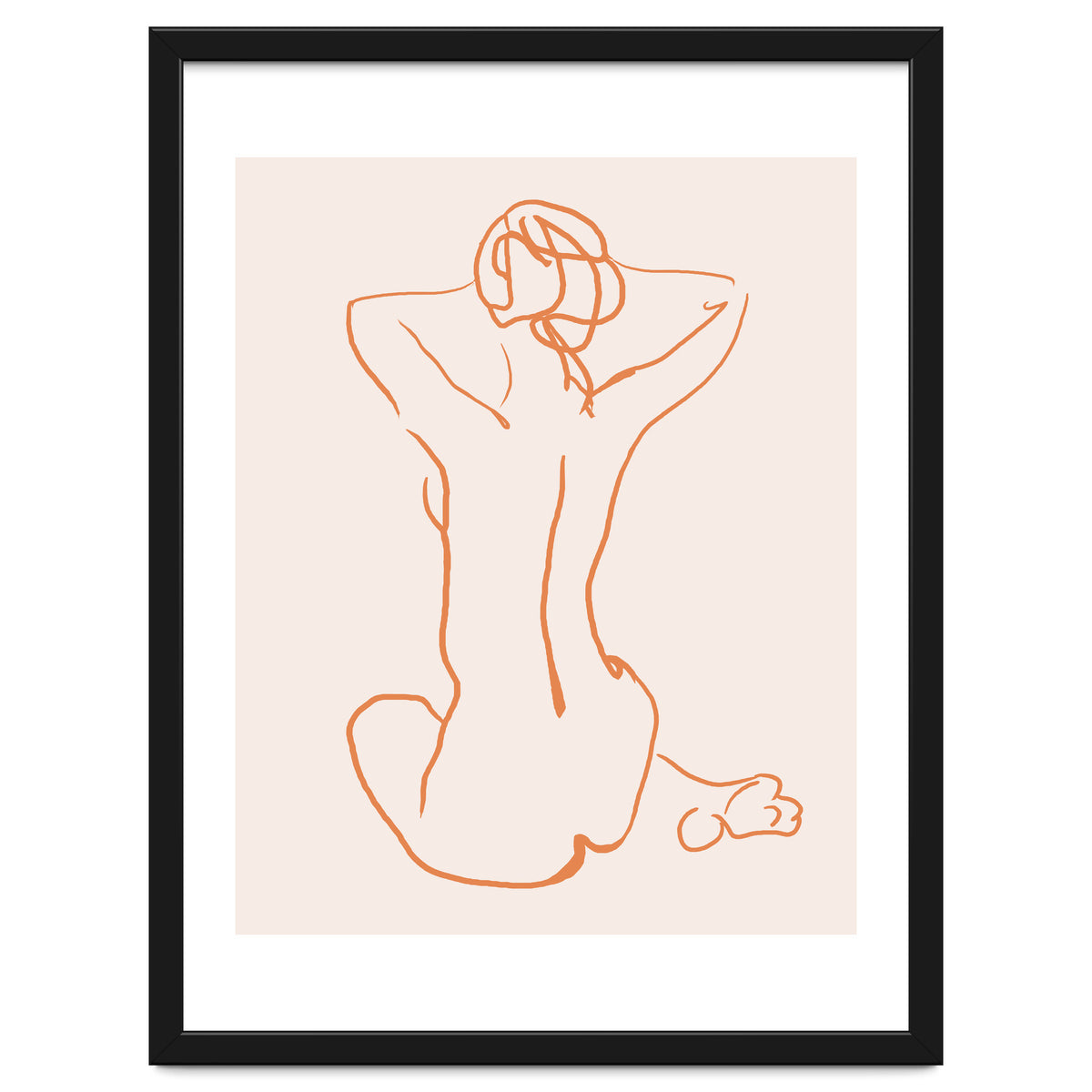 Femina, Abstract Minimal Woman Line Art Sketch, Drawing Feminine Empower Express
