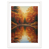 Golden Autumn Reflection: Impasto Forest Landscape thumbnail